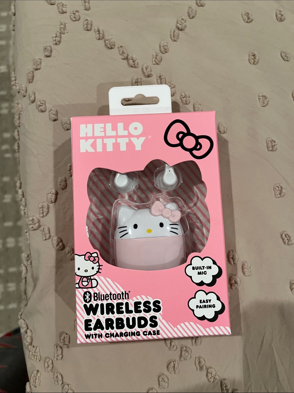 Hello Kitty Pink Wireless Bluetooth Earbuds with Character Charging Case
